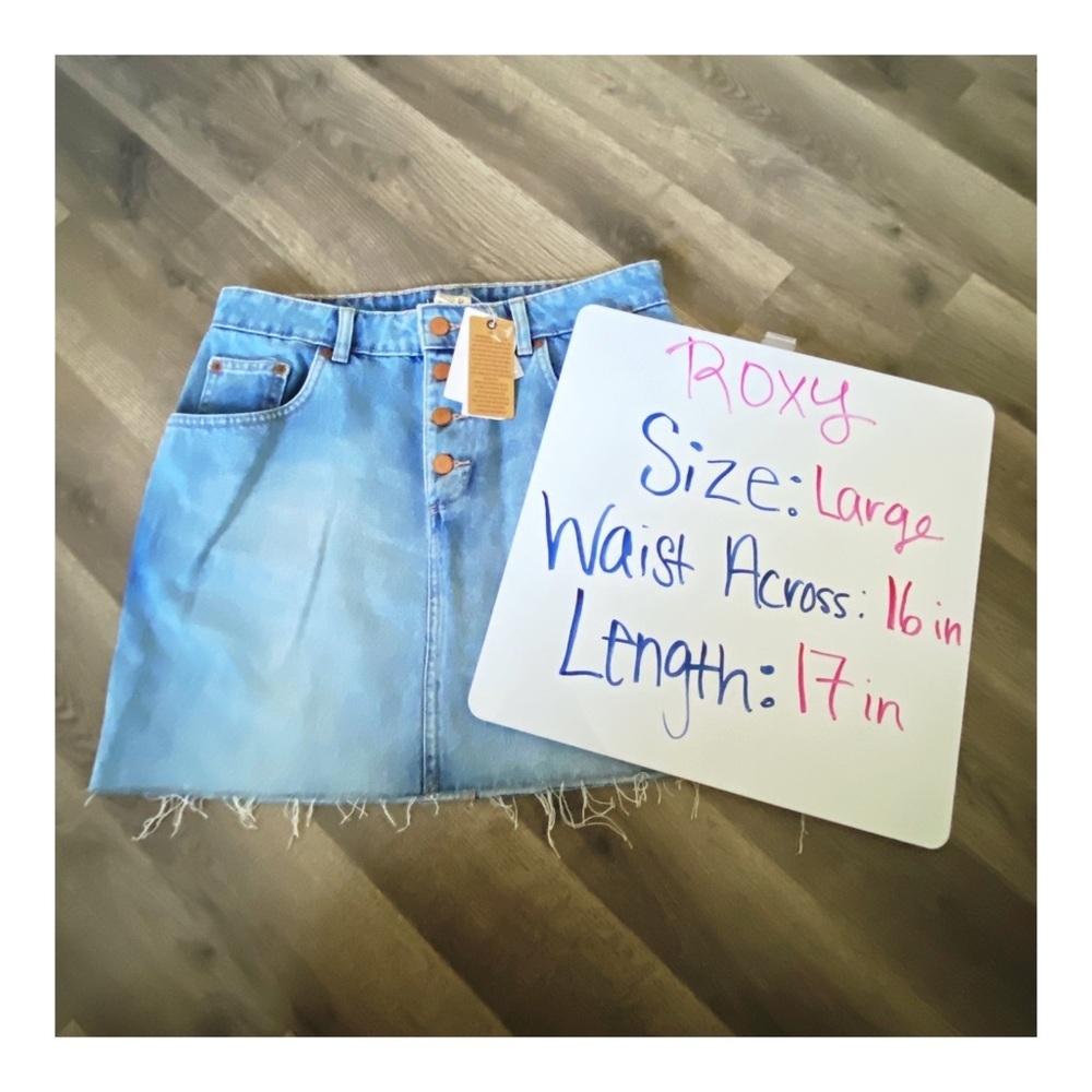 ROXY Button Fly Jean Skirt - Picture 4 of 5